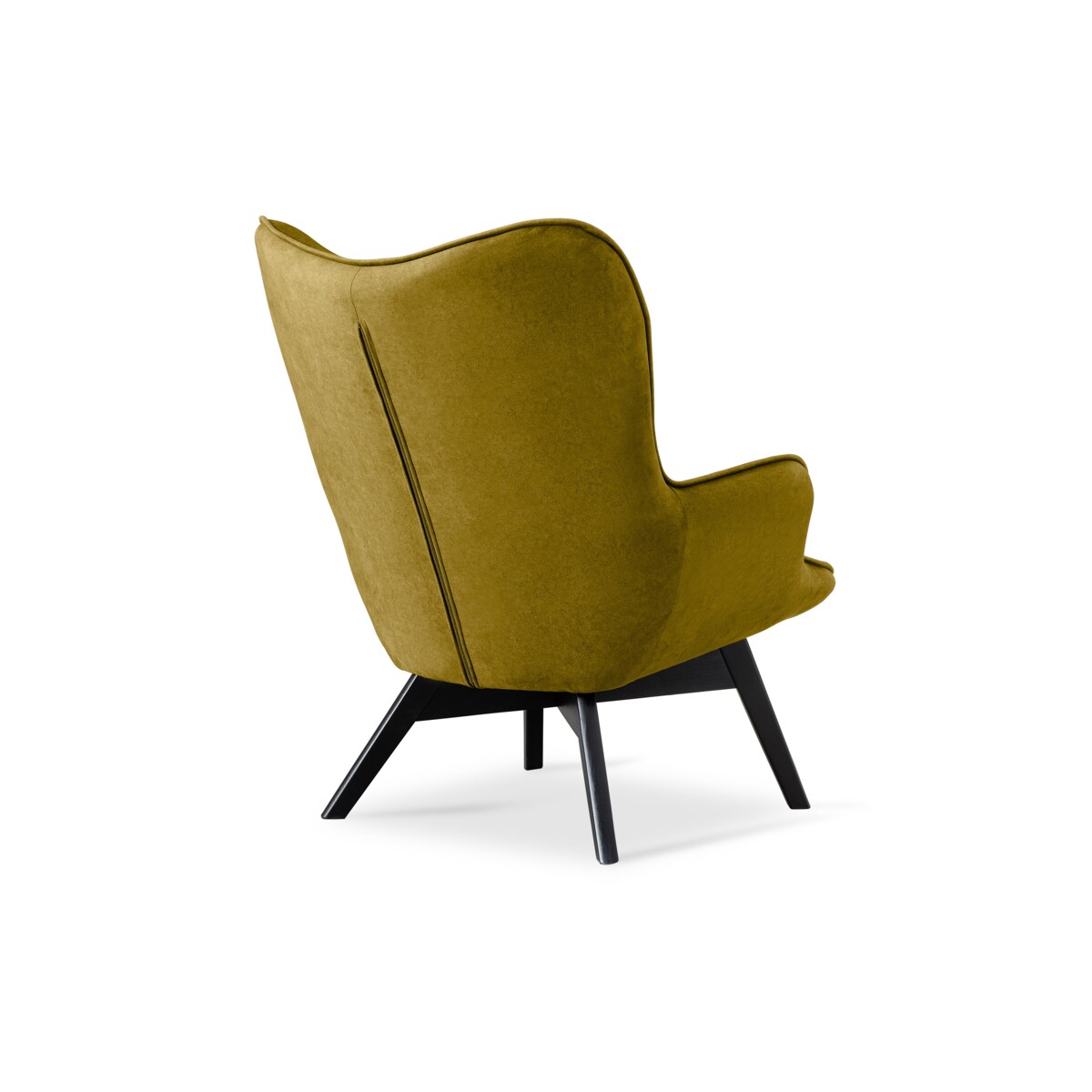 KONSIMO GLORI Fotel relaksacyjny welurowy z pikowaniem w jasnym odcieniu żółci