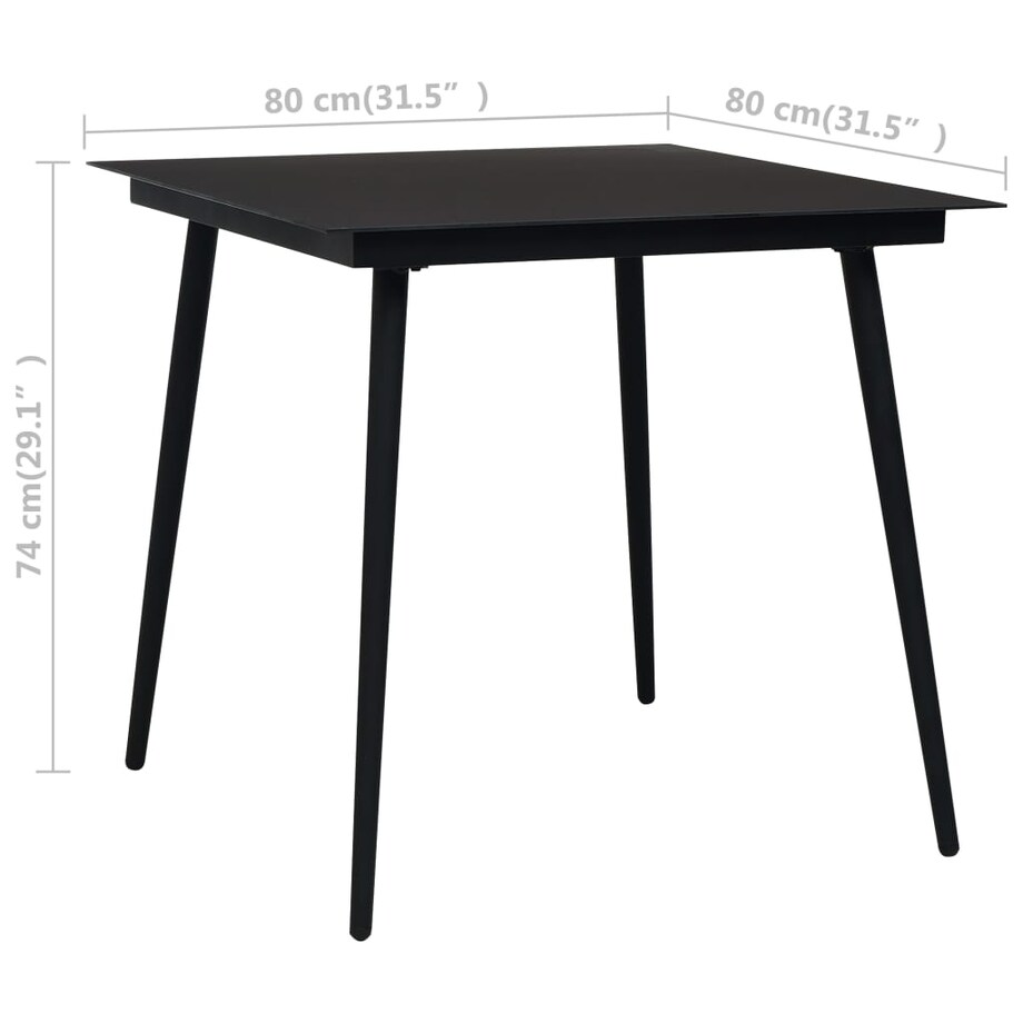 vidaXL 3-częściowy zestaw mebli ogrodowych, rattan PVC, czarny