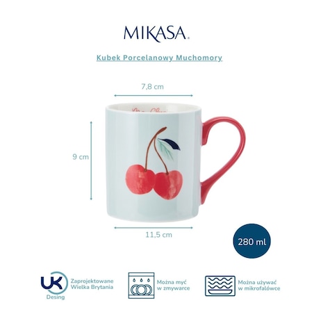 Kubek Porcelanowy Wiśnie 280 ml