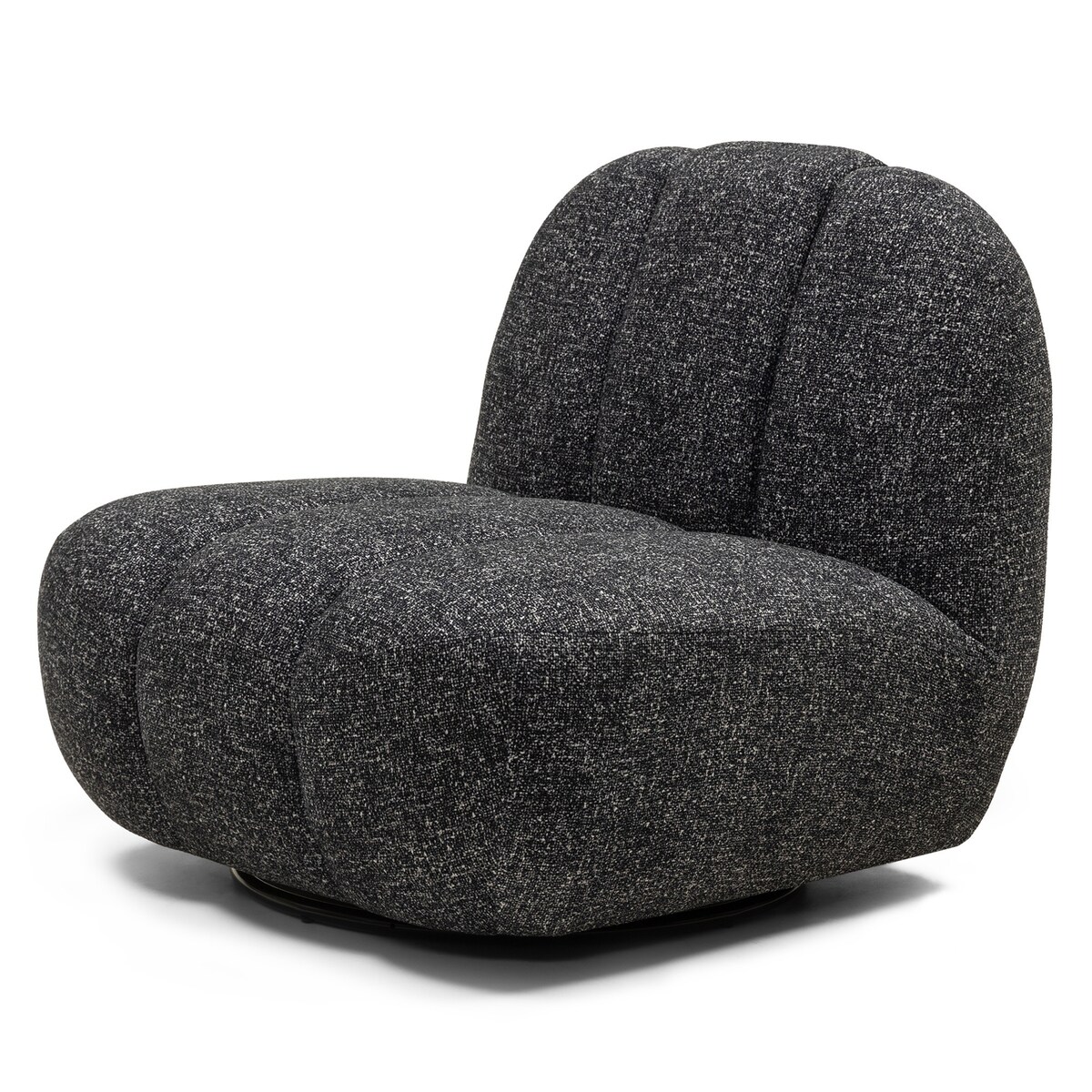 Fotel obrotowy ciemnoszary melanż bouclé Bulk