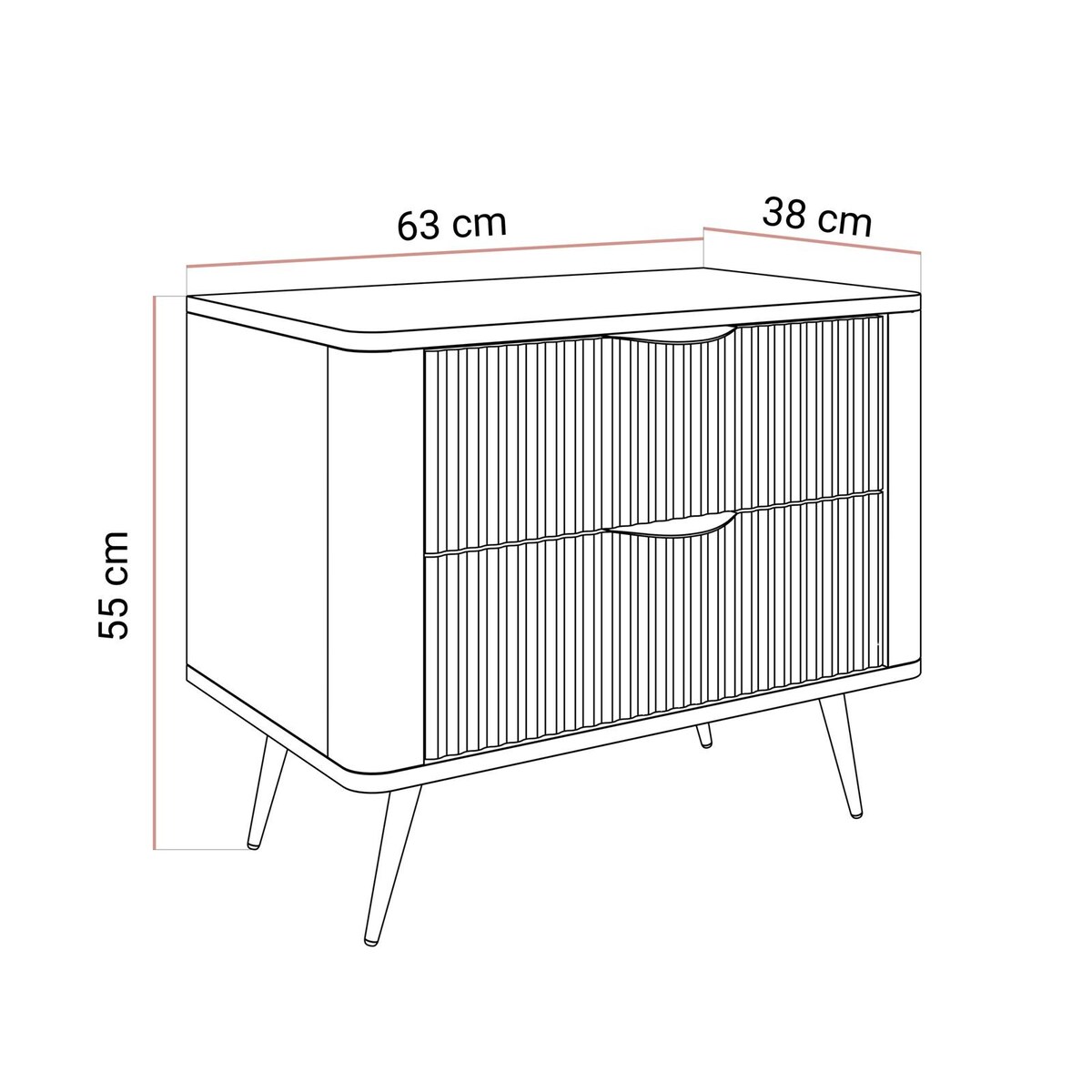 Szafka nocna SCARLETT z szufladami beżowa