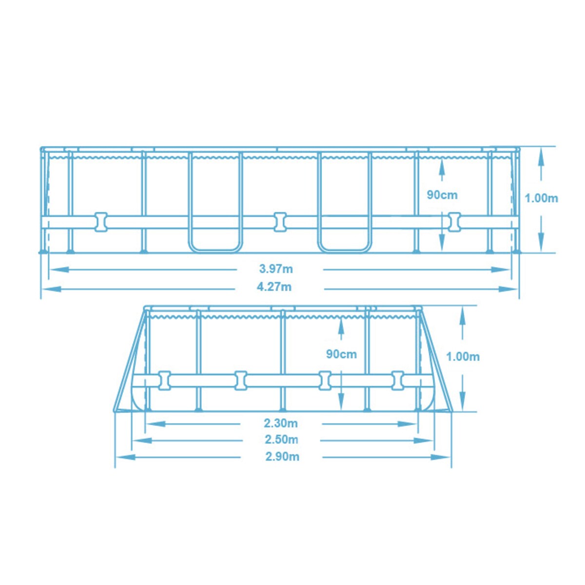 Basen stelażowy ogrodowy 427x250x100 Bestway 12w1