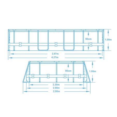 Basen stelażowy ogrodowy 427x250x100 Bestway 12w1