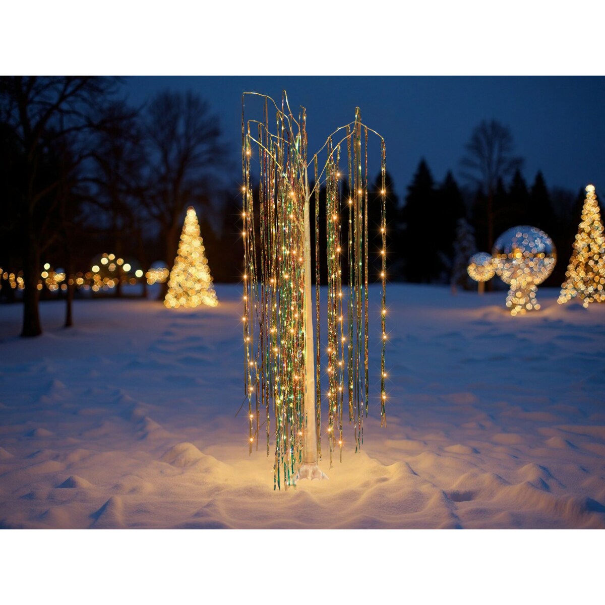 Dekoracja ogrodowa LED BOREN Drzewko 163 cm Kolorowy