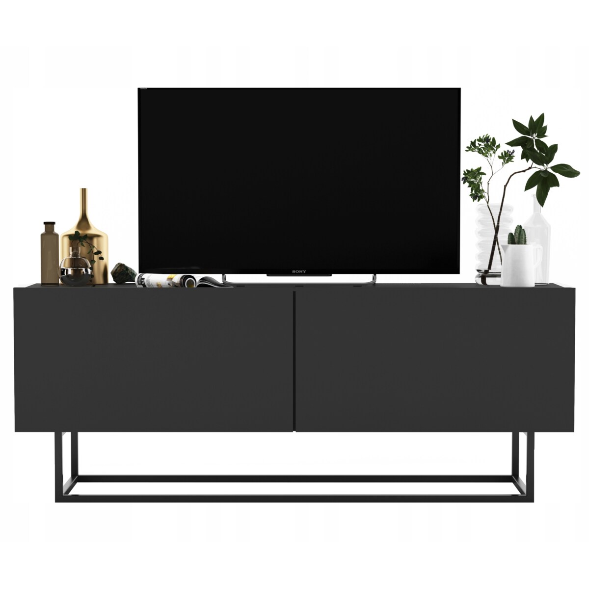 Szafka RTV Loft Industrialna Komoda RTV Grafit MAT 120 cm