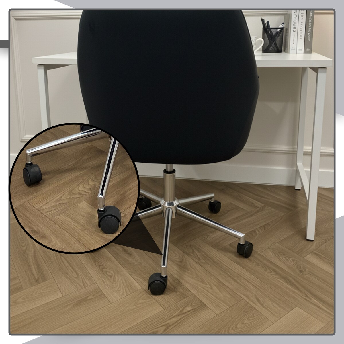 Krzesło biurowe fotel obrotowy welurowy czarny do biurka toaletki