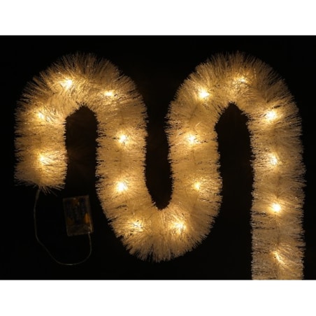 Łańcuch Led Choinkowy Biały Na Baterie Świąteczny Na Choinkę 6 Metrów