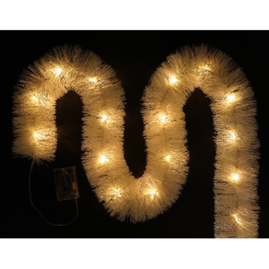 Łańcuch Led Choinkowy Biały Na Baterie Świąteczny Na Choinkę 6 Metrów