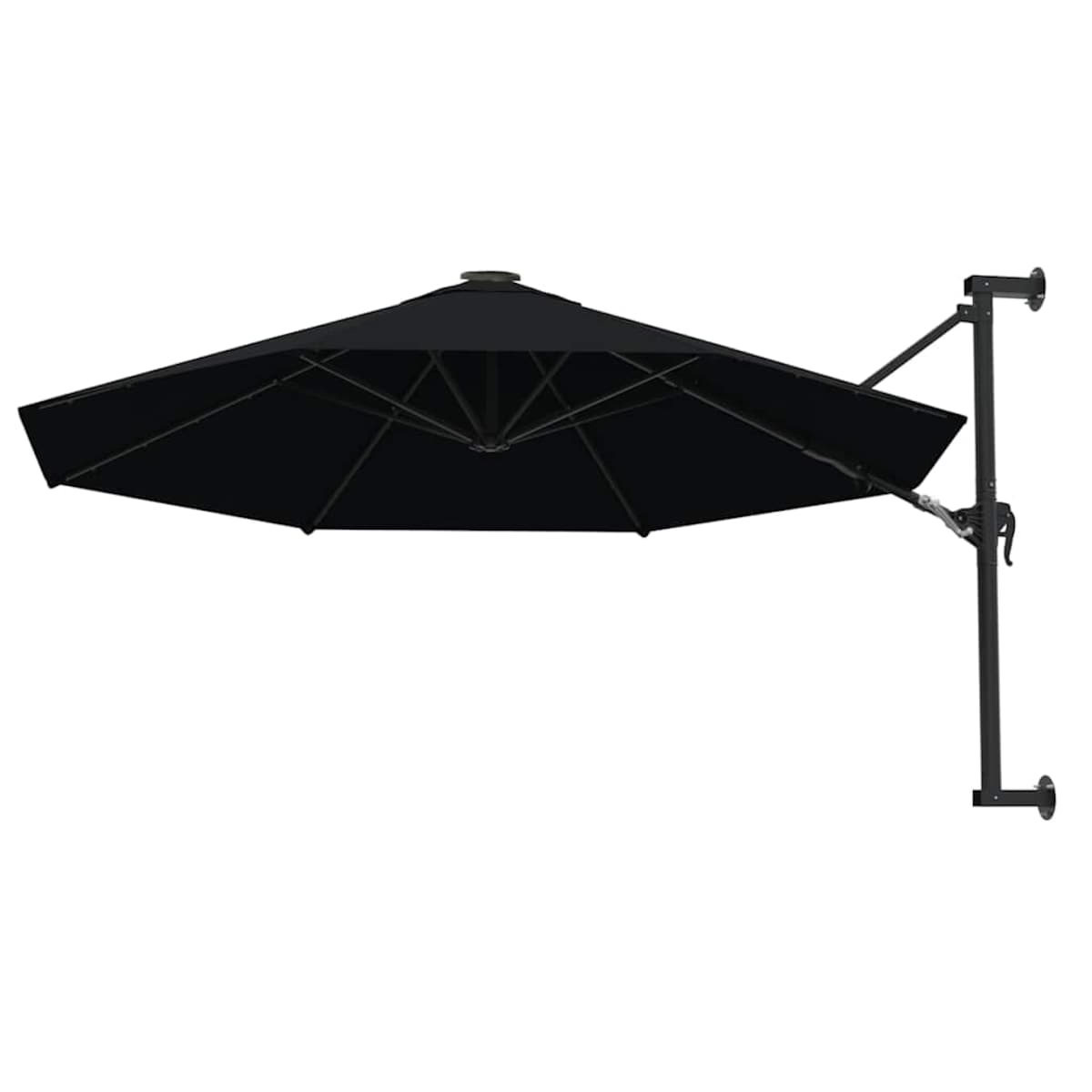 vidaXL Parasol ścienny na metalowym słupku, 300 cm, czarny
