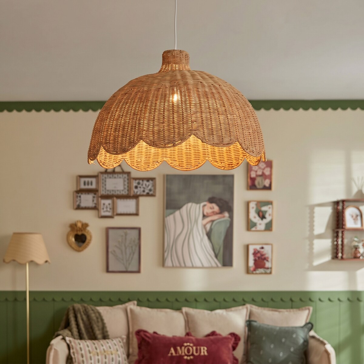 Lampa wisząca MILI, rattanowa, Ø 58 cm