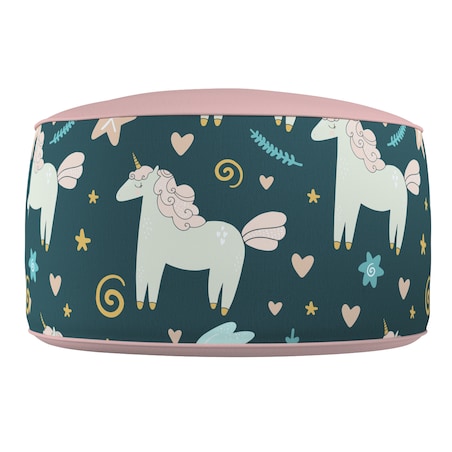 Puf dwukolorowy Coli, niebieski, 50x25 cm, Magic Collection