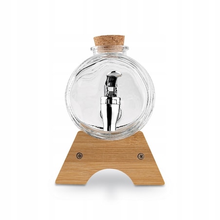 Słoik beczka z kranikiem stojakiem na alkohol soki napoje nalewki piwo 1L