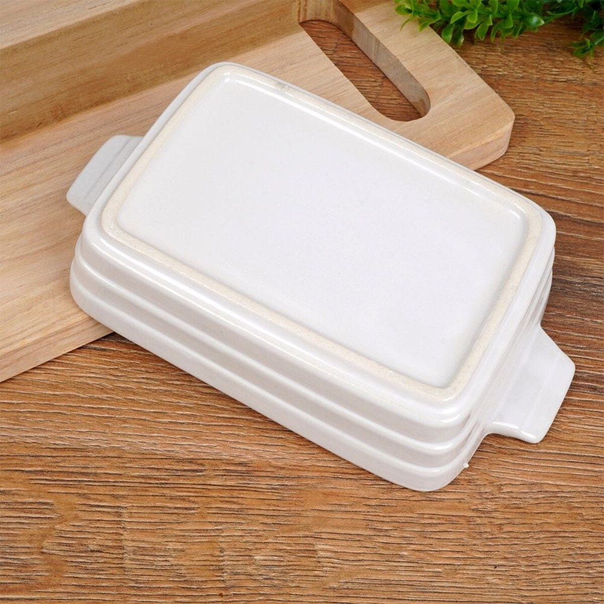 Naczynie Żaroodporne Ceramiczne Białe 19 x 11 x 4 cm do Piekarnika Pieczenie