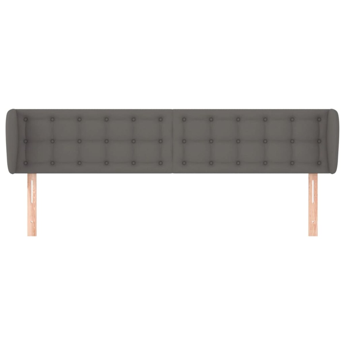 vidaXL Zagłówek uszak, szary, 183x23x78/88 cm, sztuczna skóra