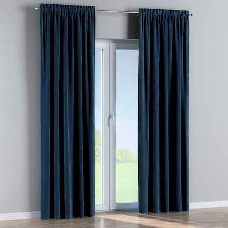 Zasłona na kanale z grzywką 1 szt. 130x245 granat