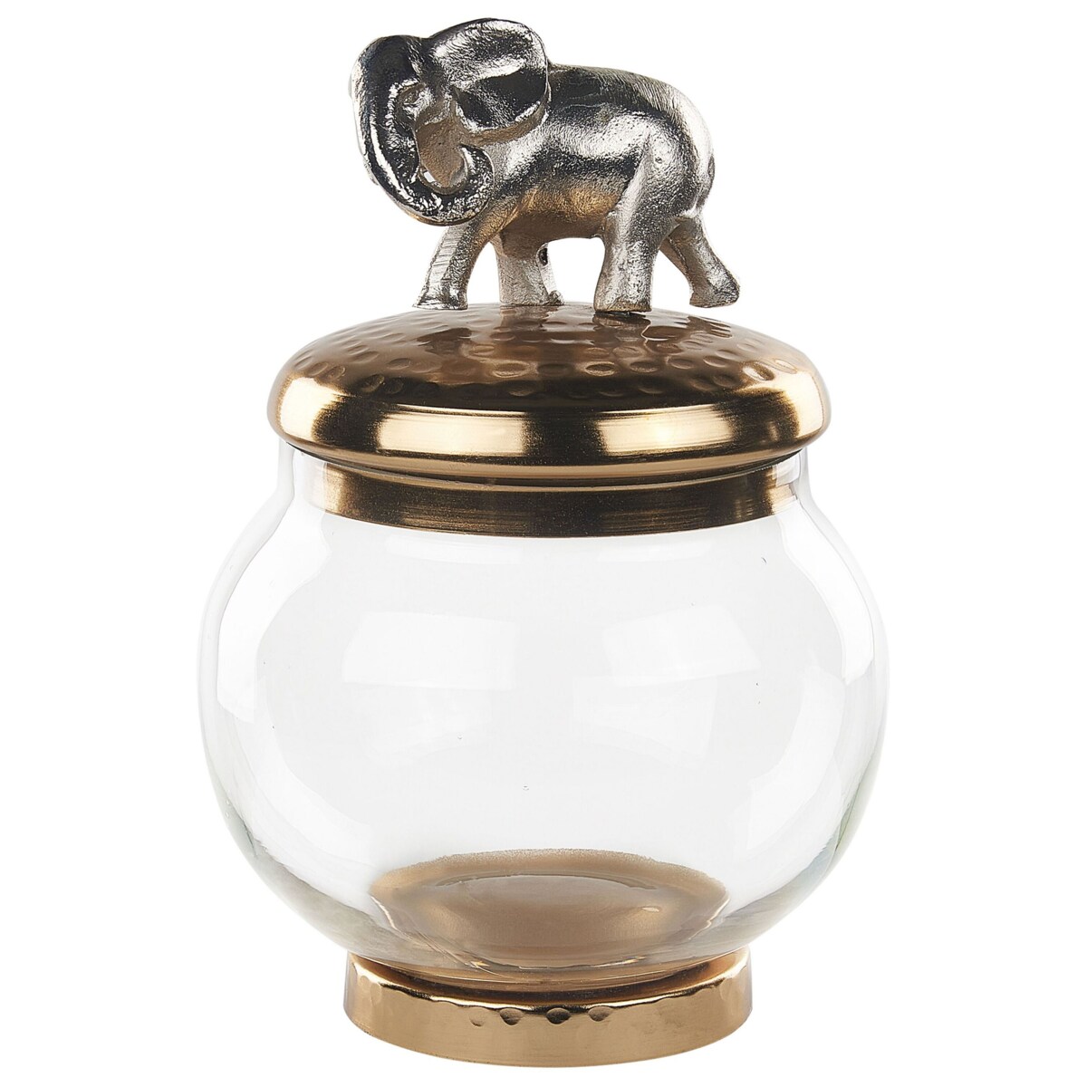 Zestaw 2 pojemników dekoracyjnych złoty ze srebrnym LAKI