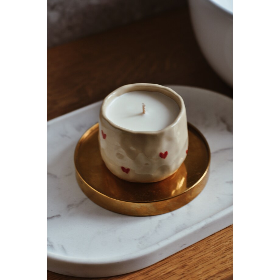 Świeca sojowa CZARKA SERDUSZKA 250 ml NATURALNA