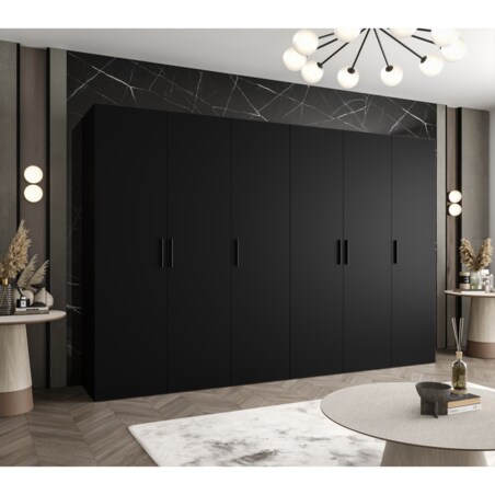 Szafa uchylna otwierana BARI 1 300 wys. 202 cm Czarny + u. Czarny