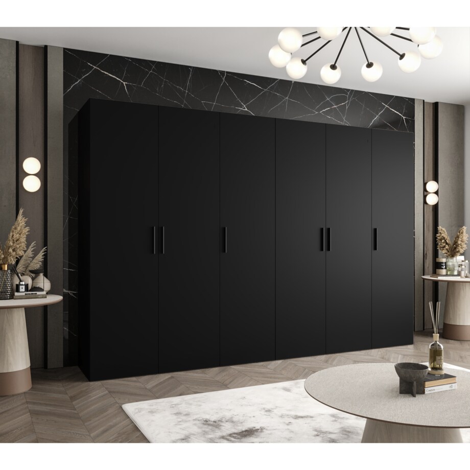 Szafa uchylna otwierana BARI 1 300 wys. 202 cm Czarny + u. Czarny