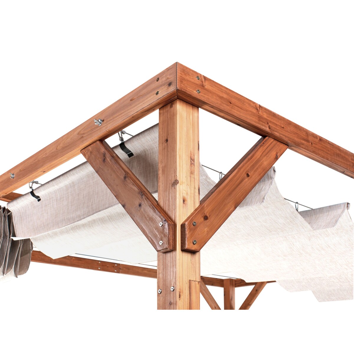 Pawilon ogrodowy drewniany 320 x 380 beżowy VILLAROSA