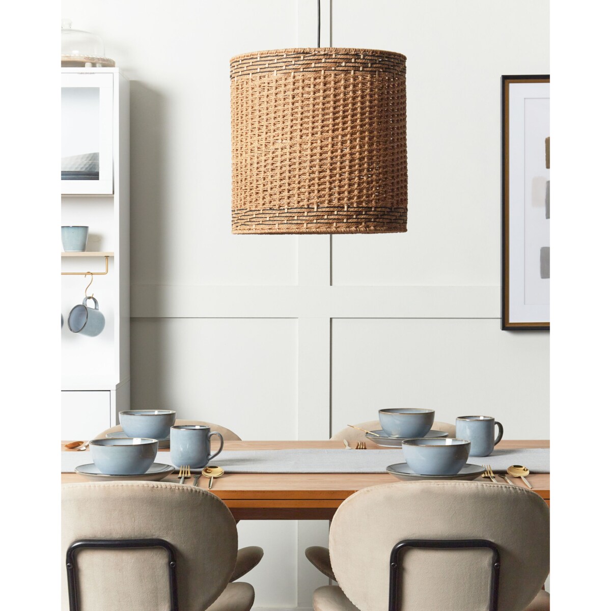 Pleciona lampa wisząca naturalna LUAPULA