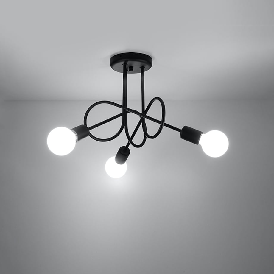 Żyrandol SUPEŁ 3 czarny