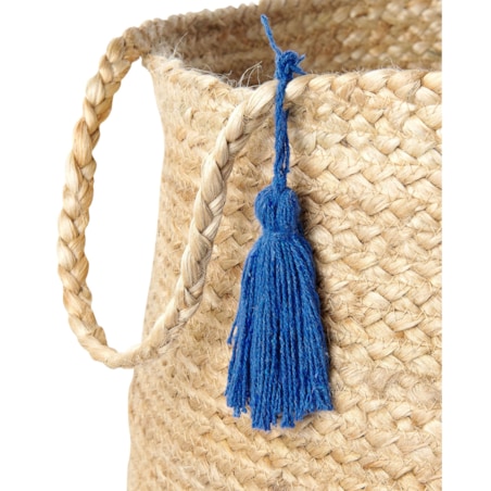 Zestaw 2 koszy jutowych granatowy z beżowym GAJAR