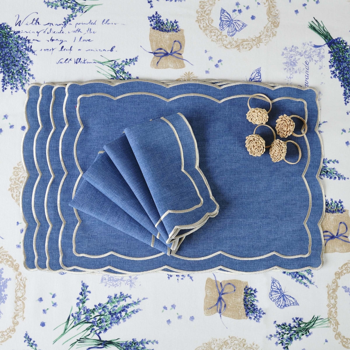 Obrączki na serwetki Beige Flower Rings - 4 sztuki