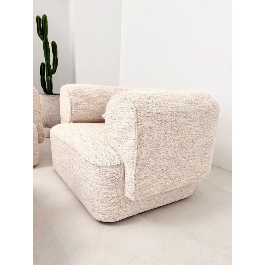 FOTEL BELAGIO – KREMOWY MELANŻ Z BORDEM