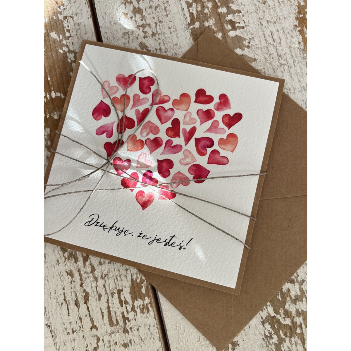 Wyjątkowa kartka na walentynki - dziękuję, że jesteś