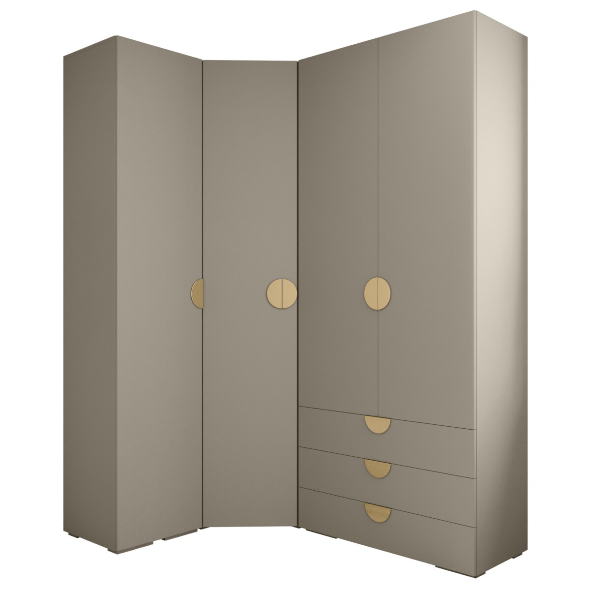 Garderoba wysoka do przedpokoju INOVA 4 Z6 kaszmir+złoty