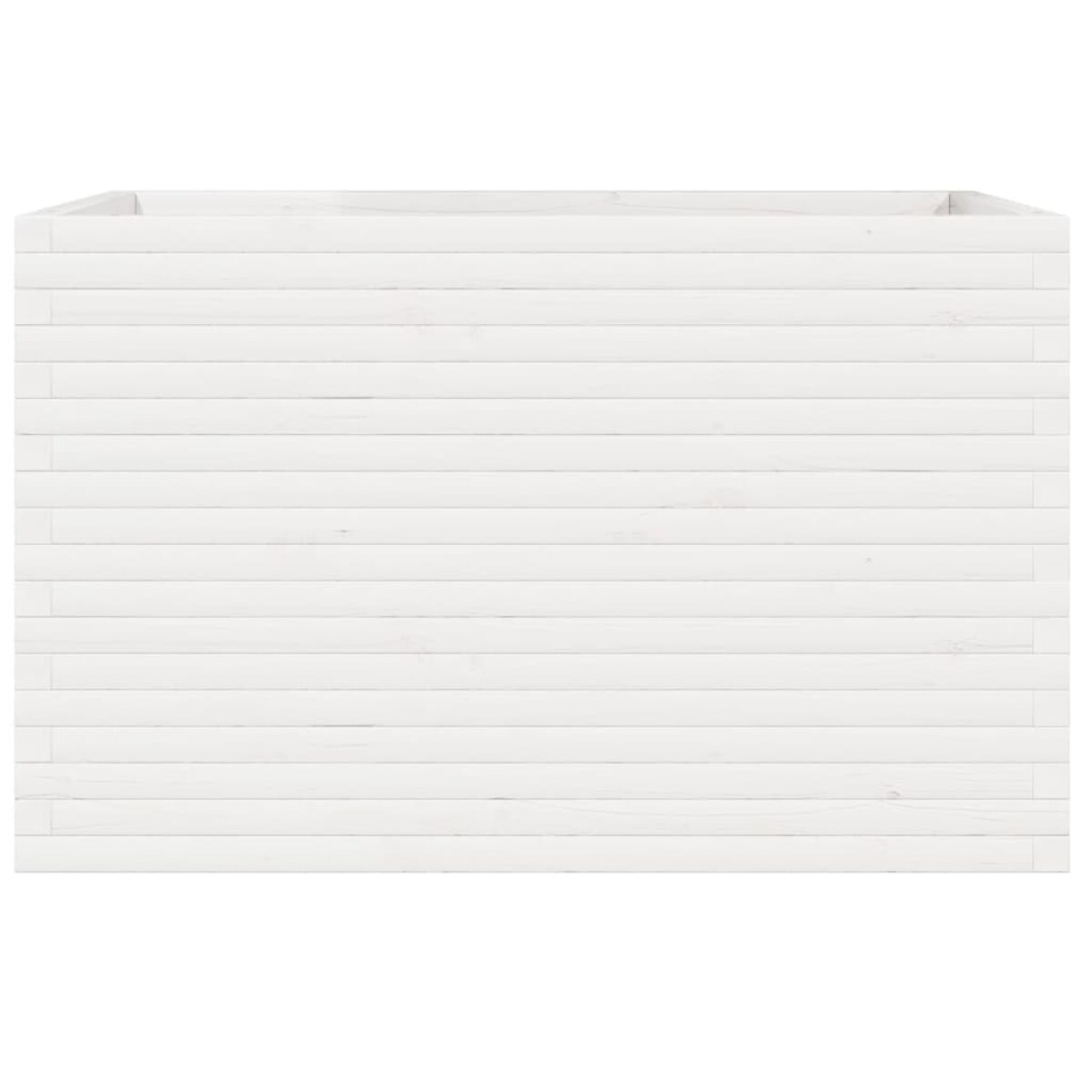 vidaXL Donica ogrodowa, biała, 110x60x68,5 cm, lite drewno sosnowe