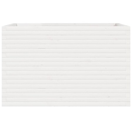 vidaXL Donica ogrodowa, biała, 110x60x68,5 cm, lite drewno sosnowe