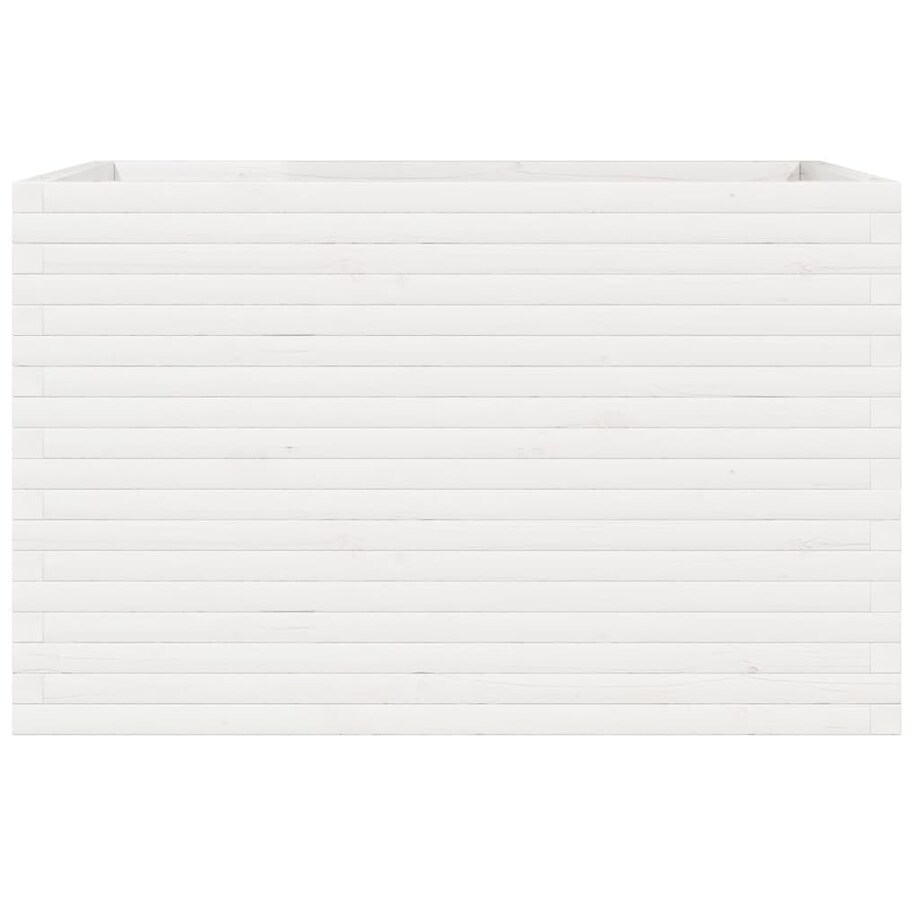 vidaXL Donica ogrodowa, biała, 110x60x68,5 cm, lite drewno sosnowe