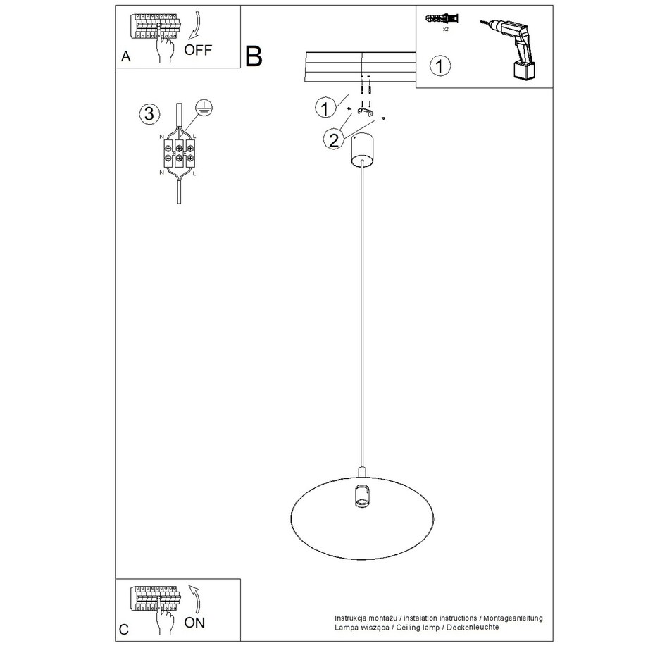 Lampa wisząca NOX 40 zielona oliwka