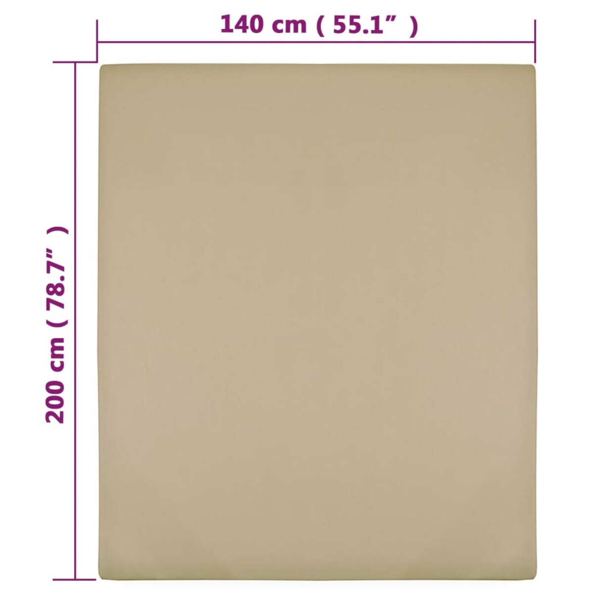 vidaXL Prześcieradła, 2 szt., taupe, 140x200 cm, dżersej bawełniany
