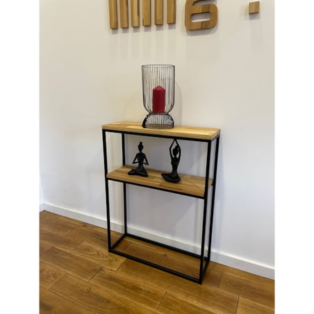 Konsola meblowa czarna 60x80x20cm podwójna