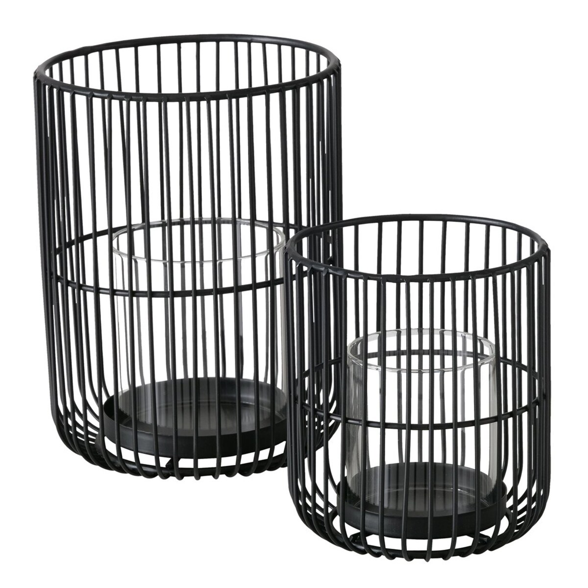 Lampion metalowy ze szklanym wkładem CINDY, 14 - 20 cm