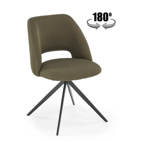 Krzesło tapicerowane K546 oliwkowe obracane