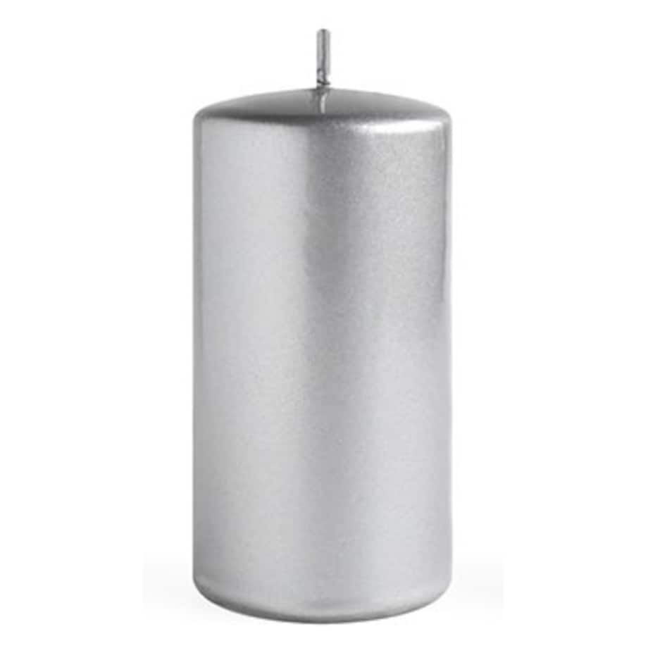 Świeca OPAL MET POŁYSK Walec mały 7xh10cm parafinowa srebrna