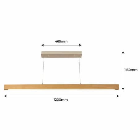 Wisząca lampa drewniana Dritta ABR-LLZ-24W Abruzzo LED 24W 3000K listwa brązowa