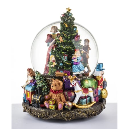 Szklana kula śnieżna z pozytywką 24x19x9 cm LED