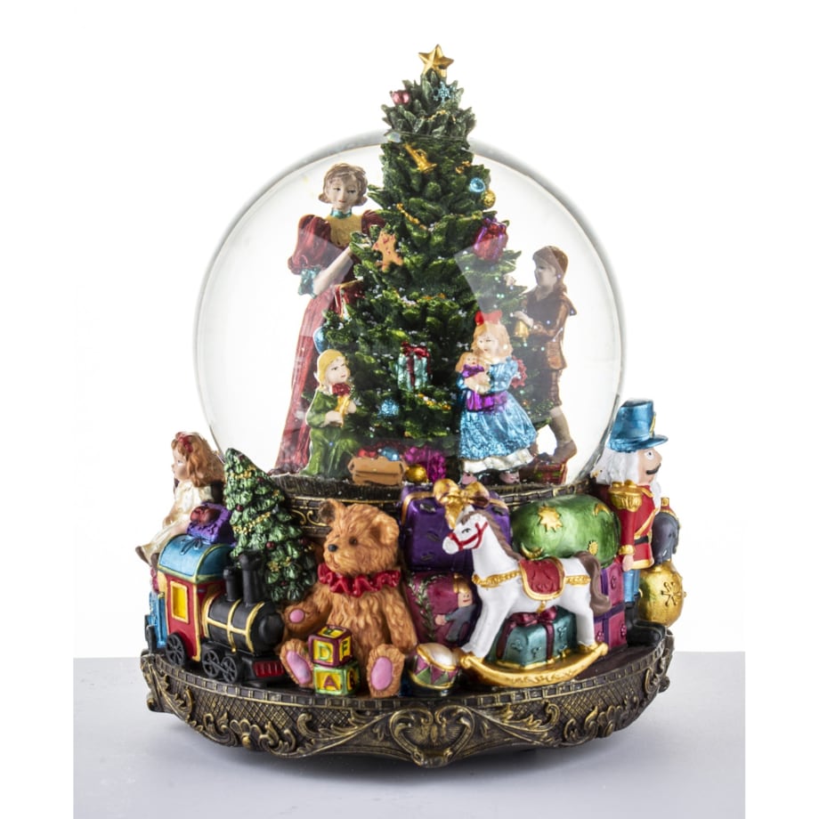 Szklana kula śnieżna z pozytywką 24x19x9 cm LED