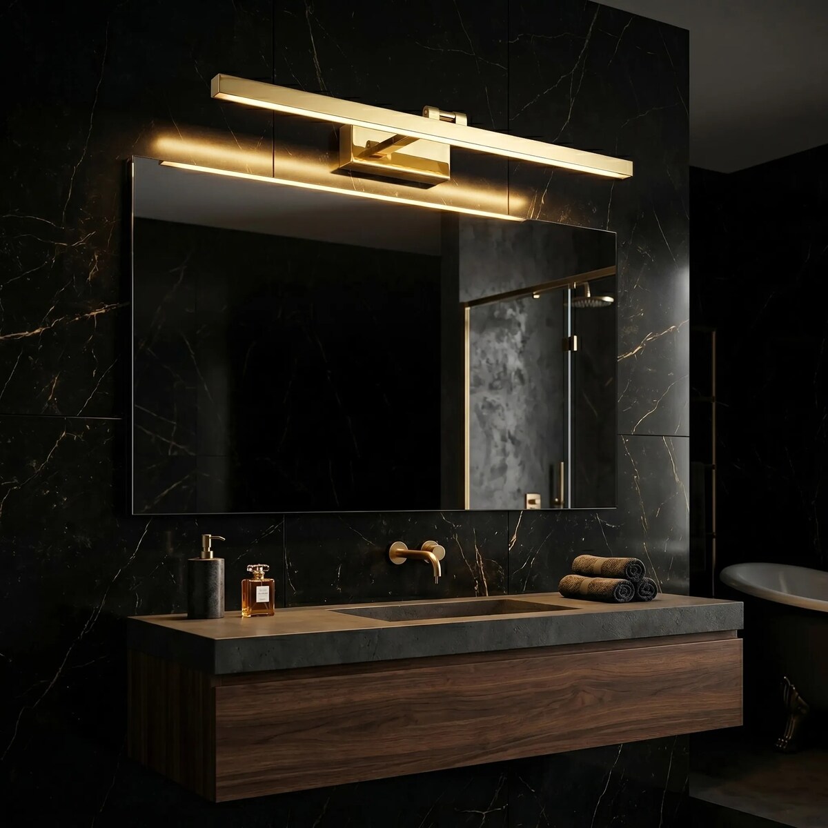 Kinkiet App1862-1W 80Cm Led Złoty, Aluminium, Tworzywo Sztuczne