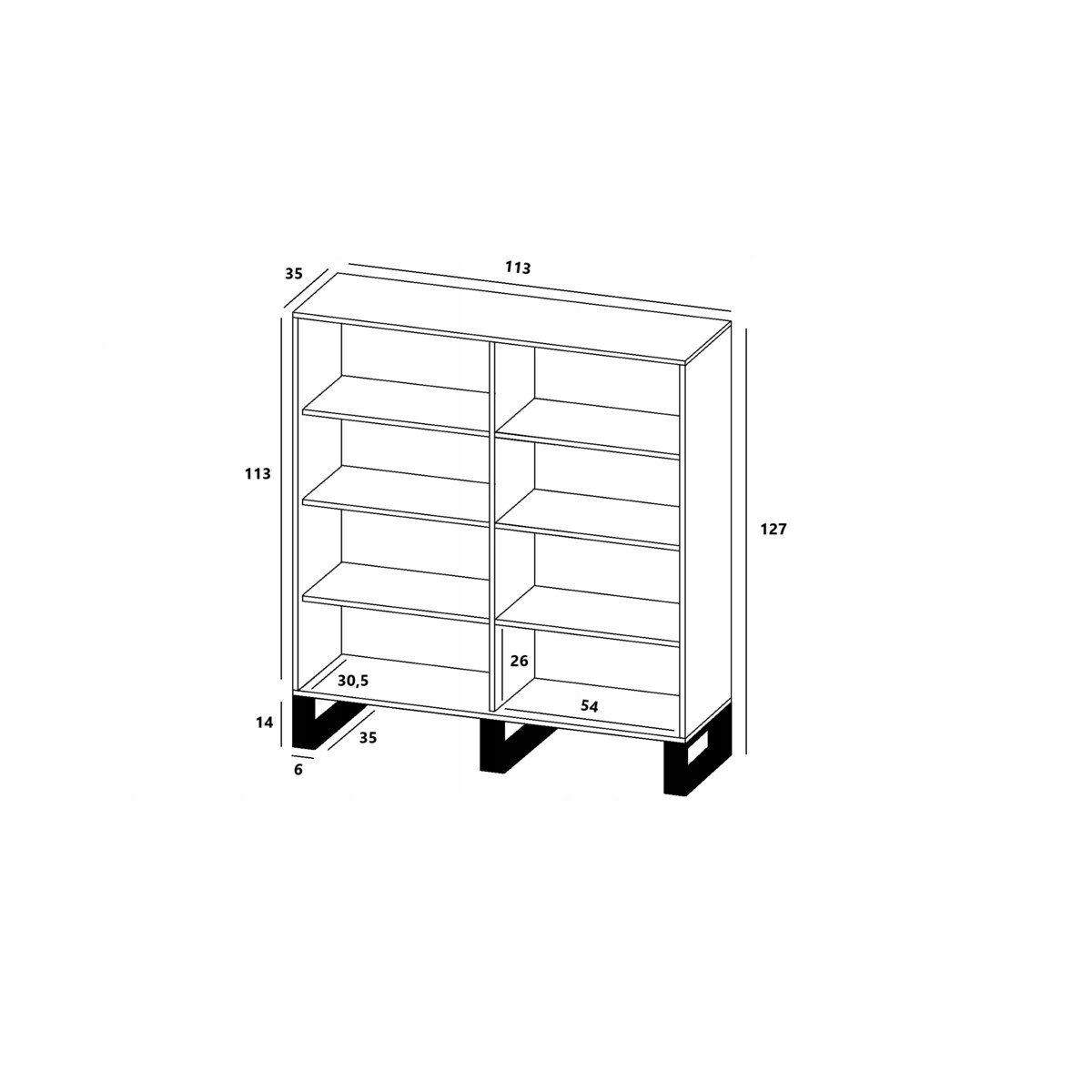 Komoda Industrialna Komoda Loft Grafit MAT Dąb Wotan 113 cm