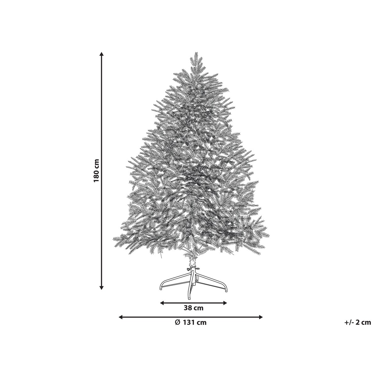 Ośnieżona sztuczna choinka świąteczna LED BRISCO 180 cm Biały