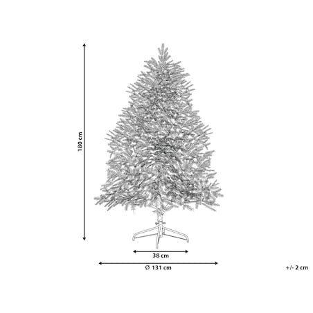Ośnieżona sztuczna choinka świąteczna LED BRISCO 180 cm Biały