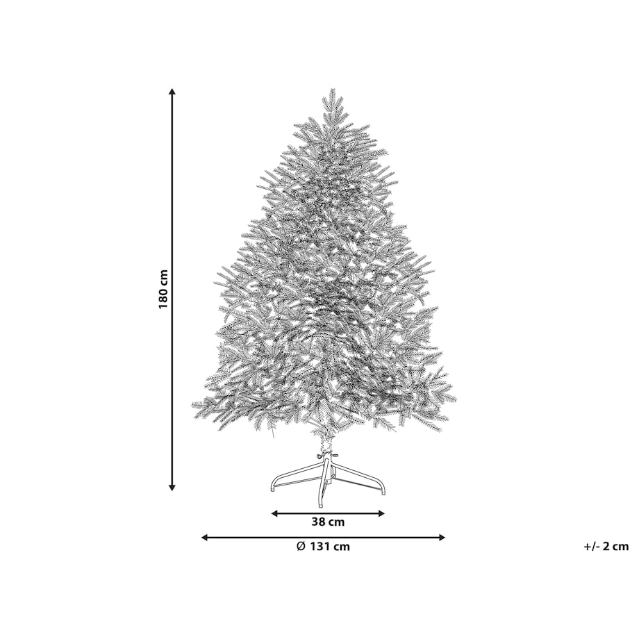 Ośnieżona sztuczna choinka świąteczna LED BRISCO 180 cm Biały