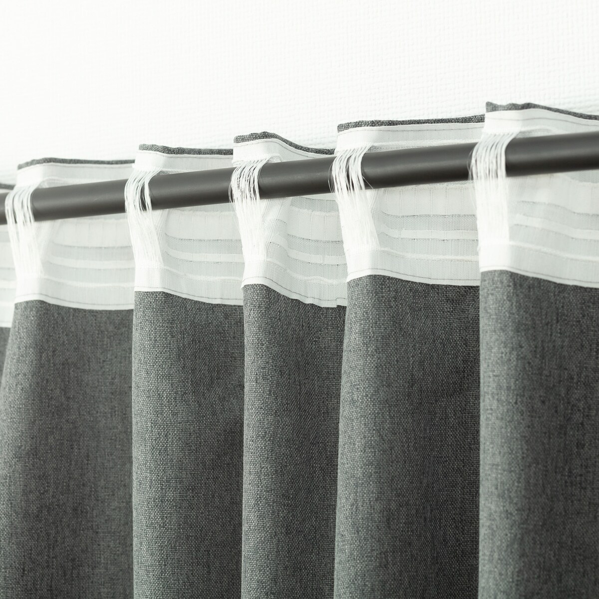 Zasłona BASIC na taśmie marszczącej 140x300cm szary denim 1 szt. 140x300 szary