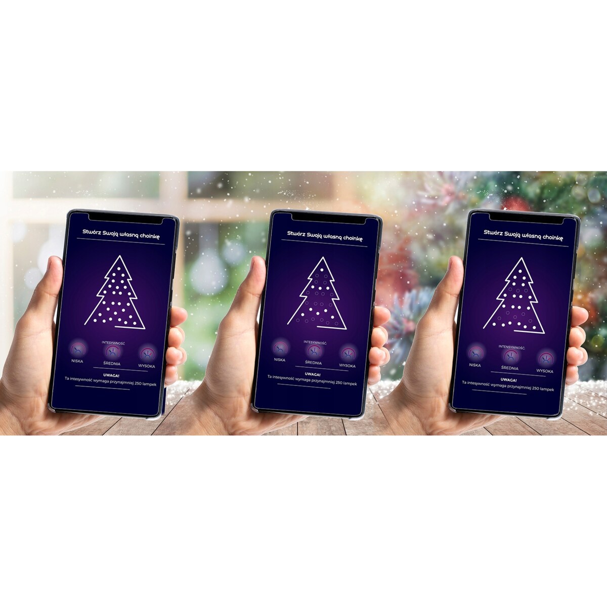 Inteligentne Lampki Led 200 Diod Białe - Sterowanie Aplikacją Na Telefonie